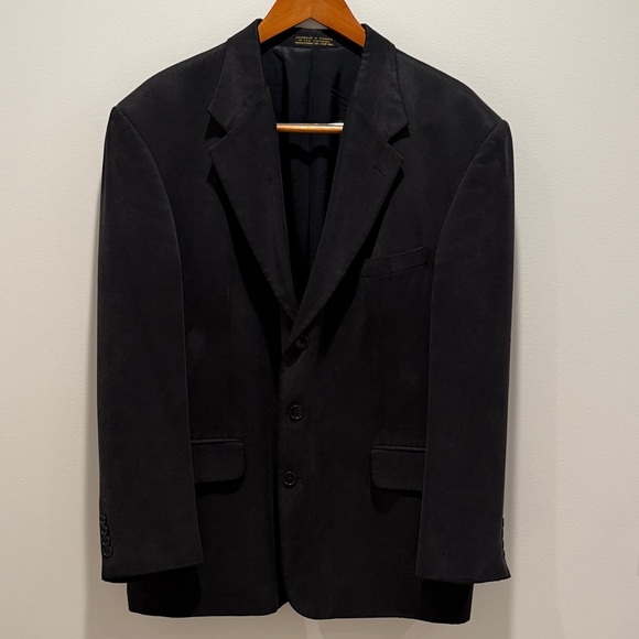 Oscar de la Renta Men’s Black Tencel 3-Button Blazer Sport Coat Size 44R - Picture 10 of 12